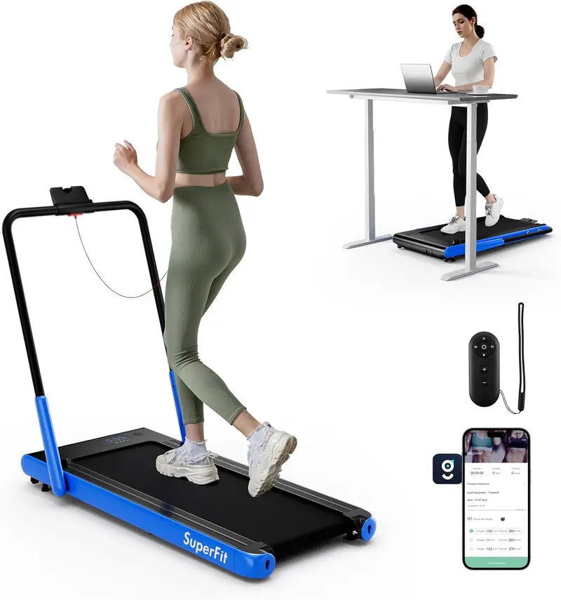 Under-Desk Walking Pad â€?340-LB Capacity Treadmill with Handlebar & App Connectivity