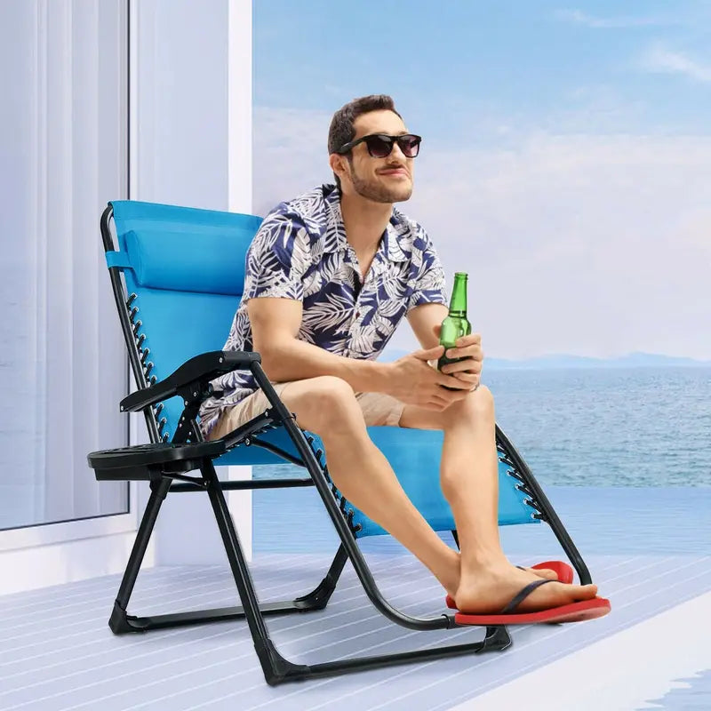 Zero-Gravity Recliner Chair â€?500-Lb Capacity Oversized Lounge with Cup Holder