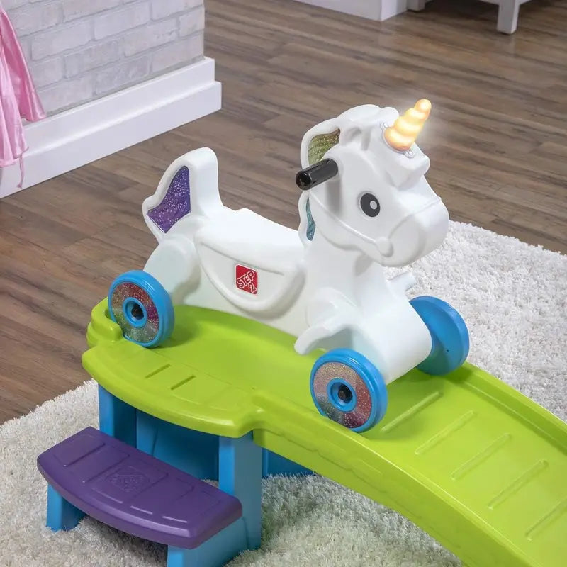 Unicorn-Themed Ride-On Roller Coaster Toy â€?Push Stroller Style Indoor/Outdoor Activity Set