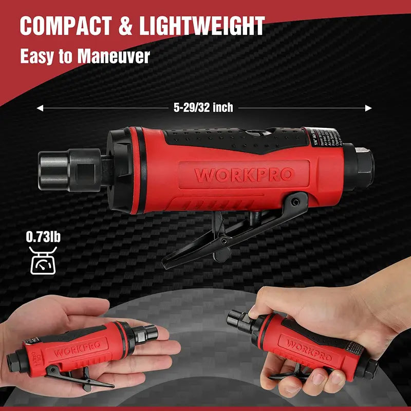 WORKPRO 1/4â€?Pneumatic Air Die Grinder â€?25,000 RPM Straight-Handle Grinder with 1/4â€?and 1/8â€?Collets