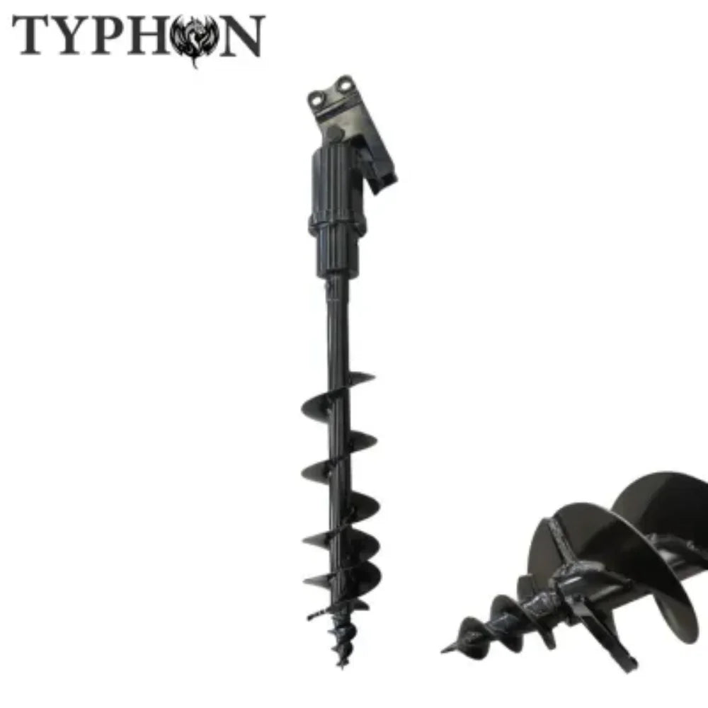 TYPHON 10 - in - 1 Mini Excavator Attachment Bundle - Quick Coupler, Buckets, Rake, Ripper, Auger, Grapple, Tilt Bucket & Hydraulic Hammer - Fits 0.6 - 2 Ton Excavators, Heavy - Duty Tools Kit
