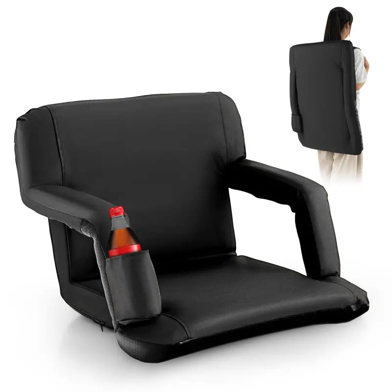 Stadium-Style Folding Bleacher Chair â€?Ergonomic Back Support & 6 Adjustable Recline Positions