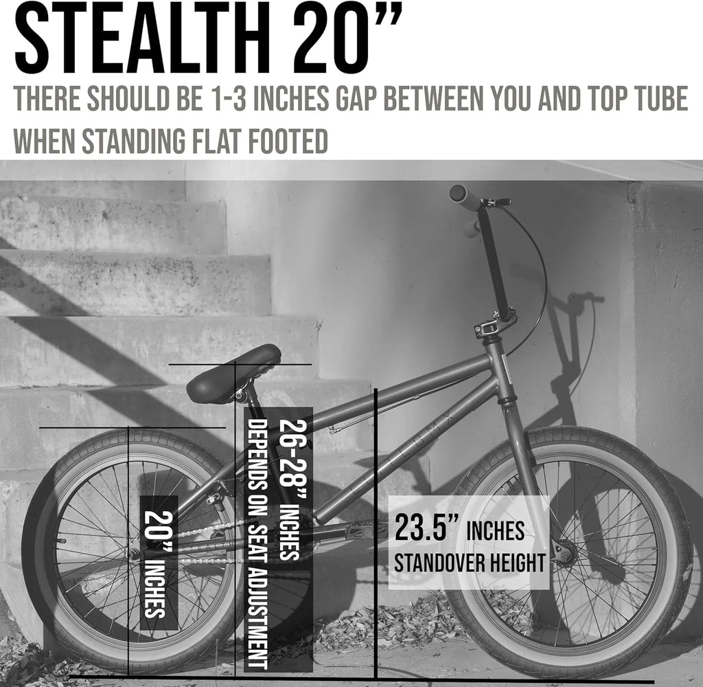 Elite BMX Bicycle 20 Freestyle Bike - Stealth Blue Purple Ideal for Ages 7 to 18 Years