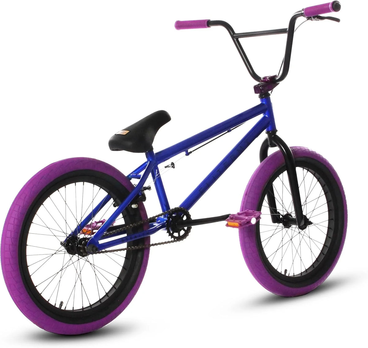 Elite BMX Bicycle 20 Freestyle Bike - Stealth Blue Purple Ideal for Ages 7 to 18 Years
