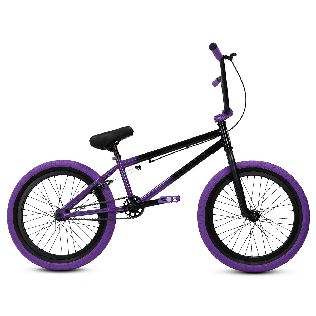 Elite BMX Bicycle 20 Freestyle Bike - Stealth Blue Purple Ideal for Ages 7 to 18 Years