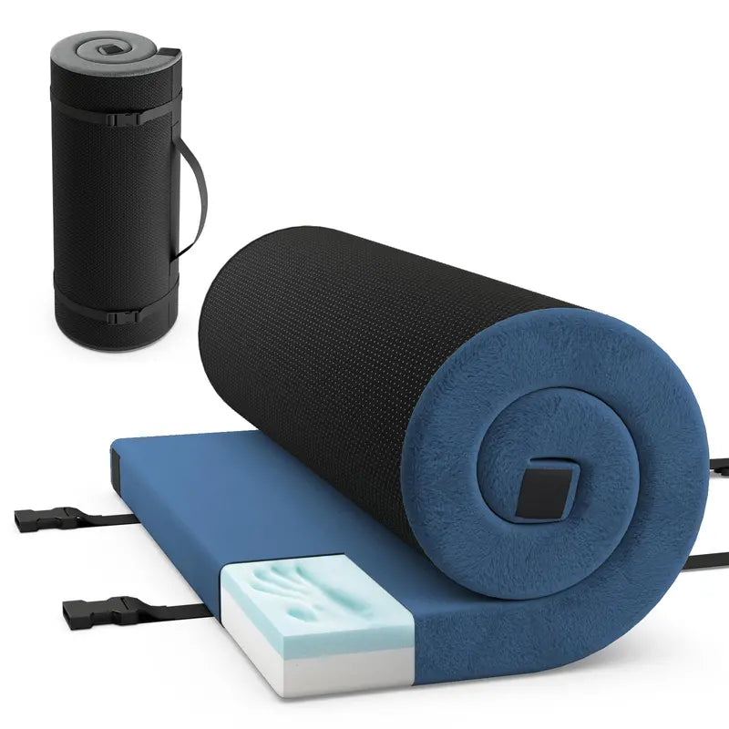 Twin-Size Memory Foam Sleeping Pad â€?Portable Camping Mattress with Non-Slip Bottom (74â€?x 38â€?