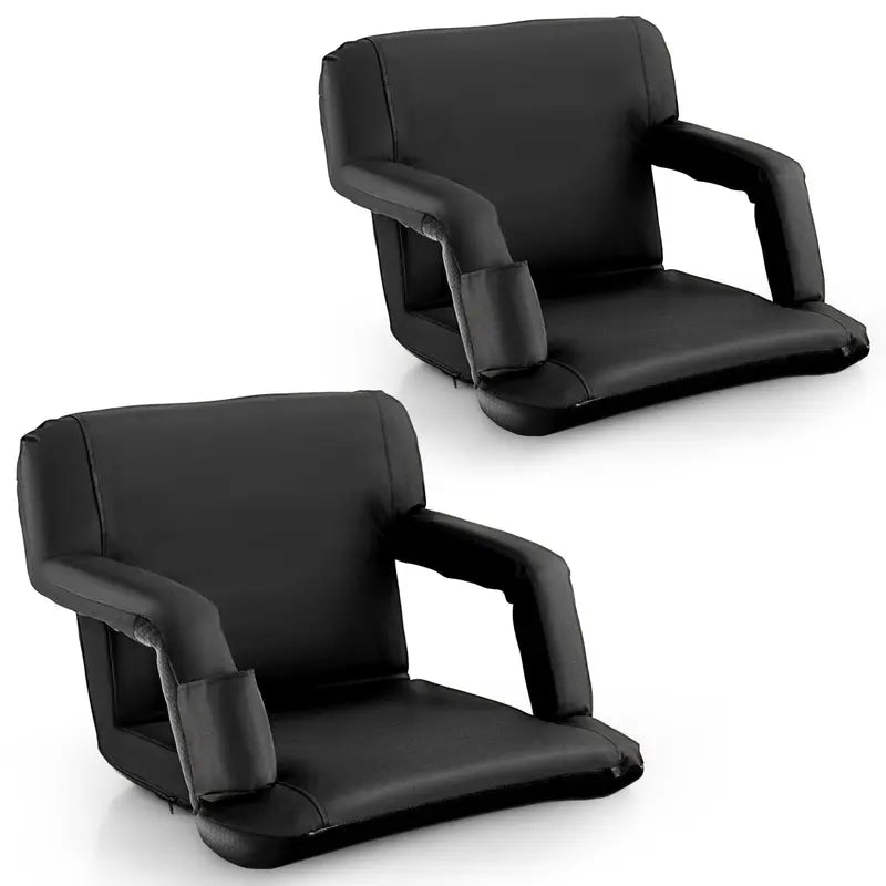Stadium-Style Folding Bleacher Chair â€?Ergonomic Back Support & 6 Adjustable Recline Positions
