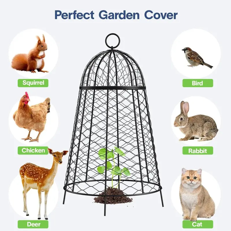 Yolid 6-Pack Garden Cloches with Chicken Wire Frame for Plant Protection