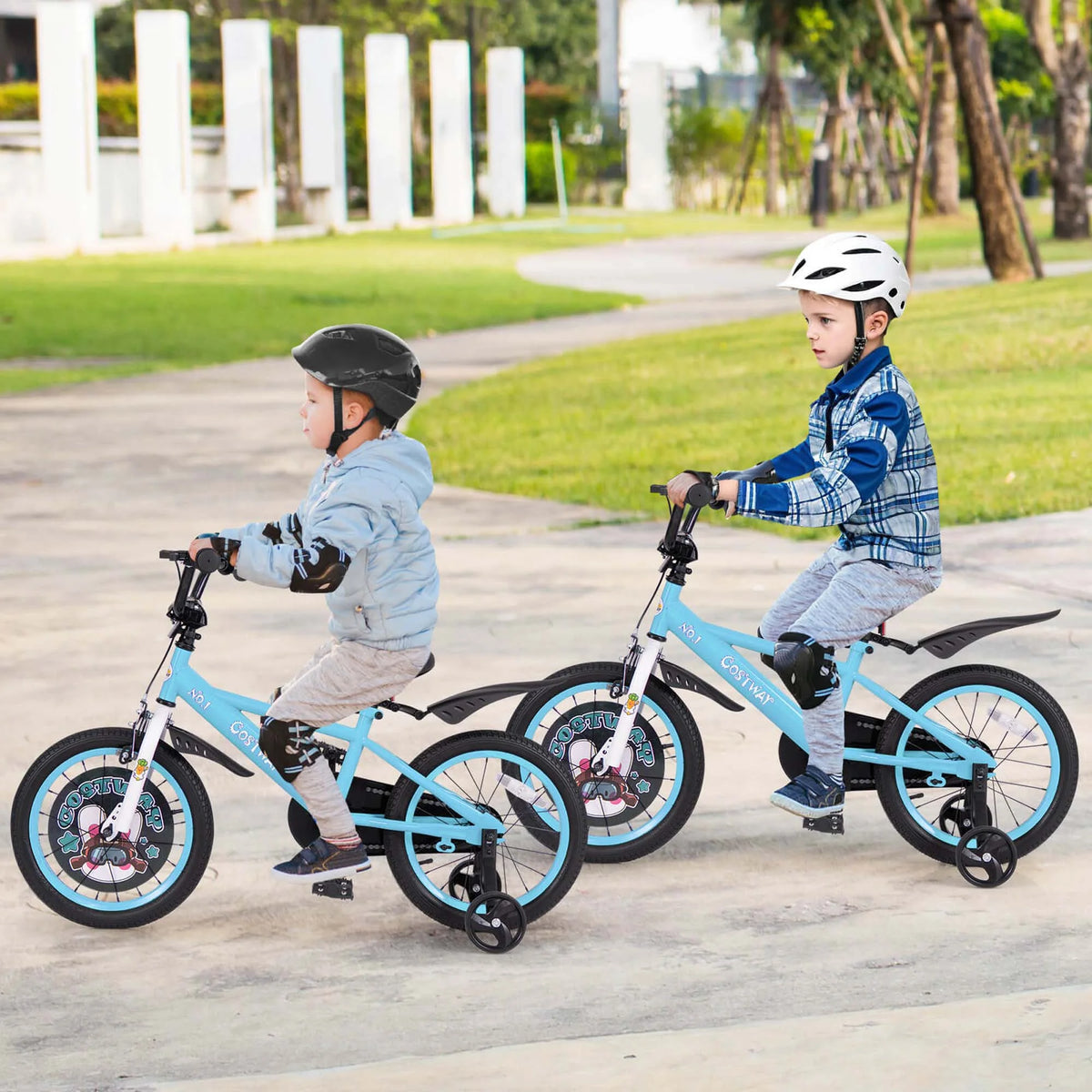 Costway 16" Kid'S Bike for 4 - 7 with Height - Adjustable Handlebar & Saddle Handbrake Blue