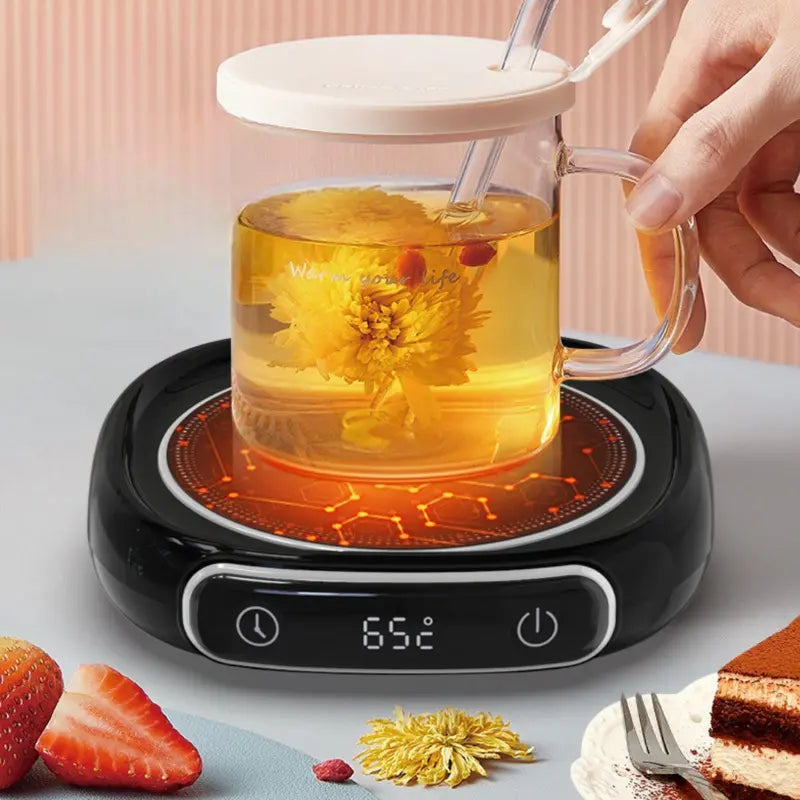 USB-Powered Smart Mug Warmer â€?Adjustable Heat Settings for Desk Use