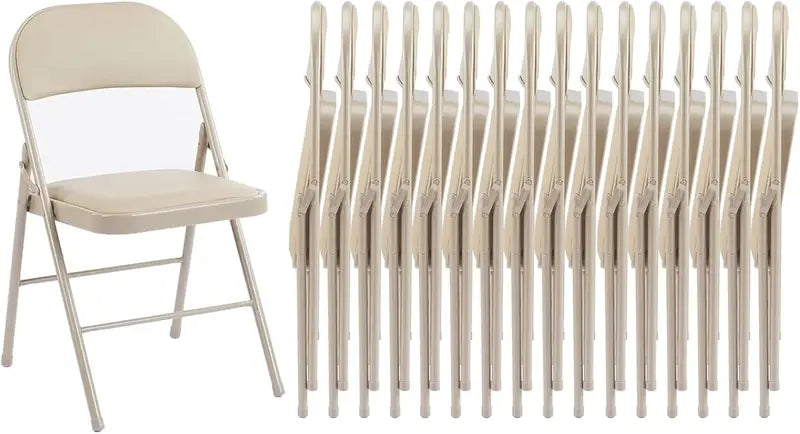 Sweetcrispy 12-Pack Folding Chairs â€?Leather-Padded, Sturdy Metal Frame Seating for Events or Gatherings