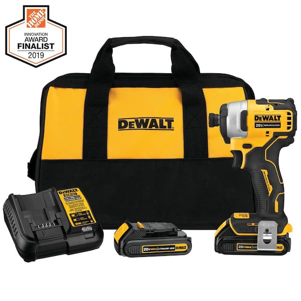 ATOMIC 20V MAX Cordless Brushless Compact 1/4 in. Impact Driver. (2) 20V 1.3Ah Batteries. Charger. and Bag