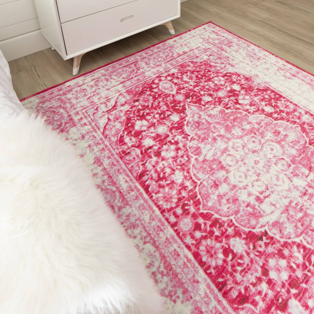 Lofland Oriental Distressed Medallion Pink Area Rug Langley Street Rug Size: Rectangle 5' x 8'