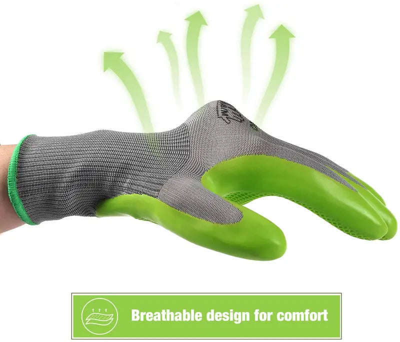 WORKPRO Garden Work Gloves â€?6 Pairs with Eco-Friendly Latex Palm Coating