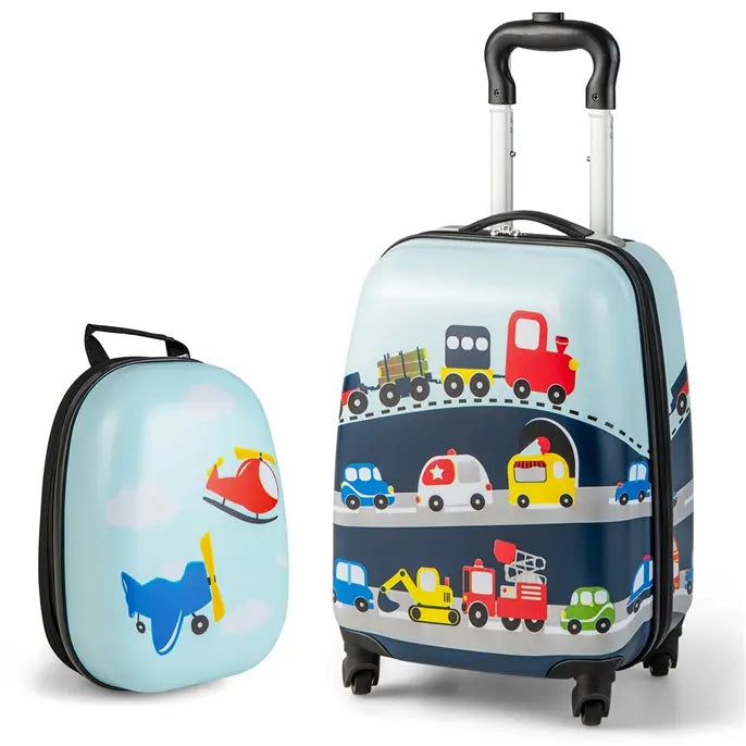 Two-Piece Kids Luggage Set: 12â€?+ 16â€?Lightweight Spinner Suitcases