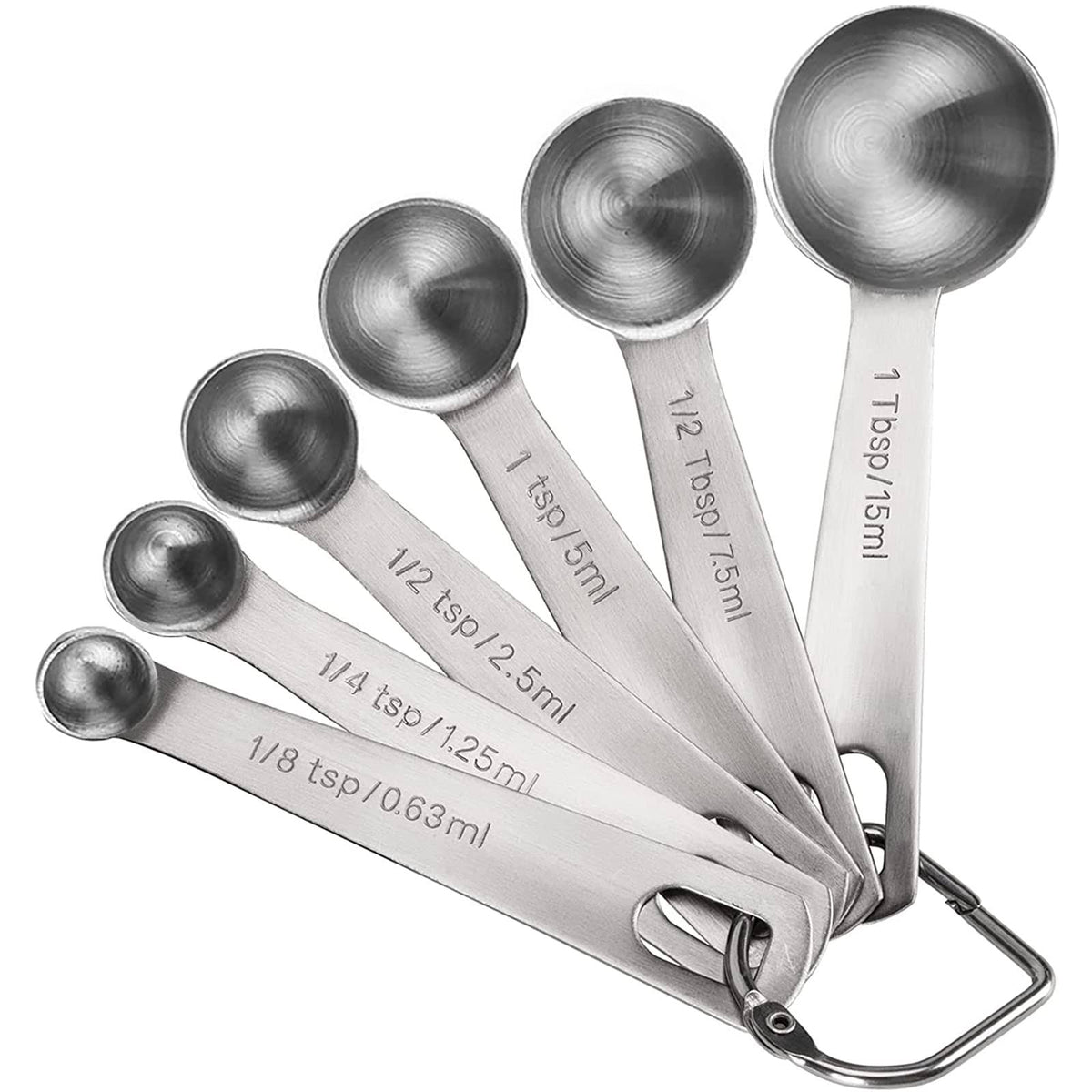 Measuring Spoons, Premium Heavy Duty 18/8 Stainless Steel Measuring Spoons Cups Set, Small Tablespoon with Metric and US Measurements , Set of 6 for