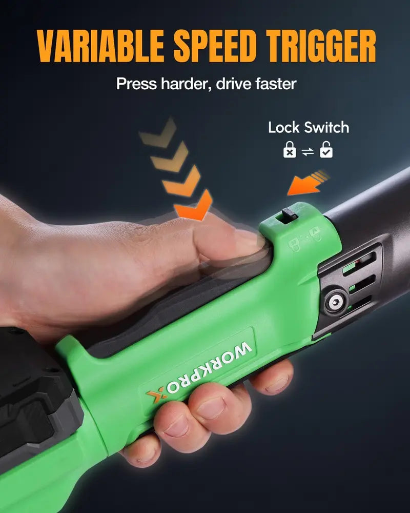 WORKPROX 20V Dual-Socket Cordless Ratchet Wrench Kit â€?1/2â€?& 3/8â€?Drive, 74 Ft-Lbs Torque, Includes Two Batteries
