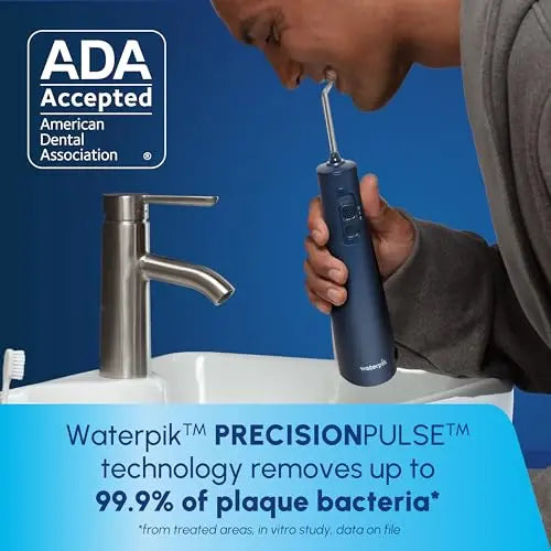 Waterpik Cordless Rechargeable Water Flosser for Teeth & Gums â€?ADA Accepted, Waterproof, 2 Tips, Blue