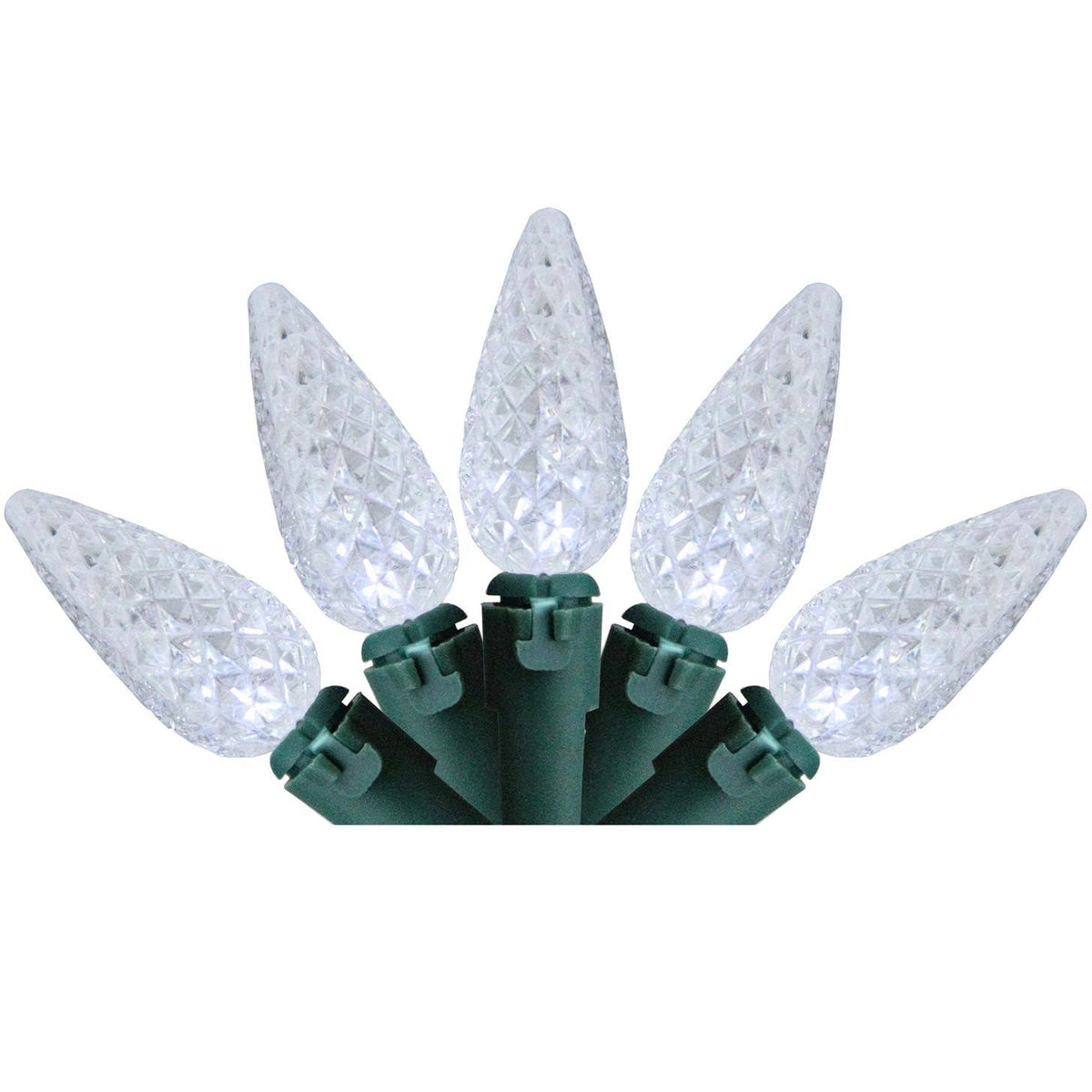 Northlight Set of 70 Pure White LED C6 Christmas Lights - Green Wire