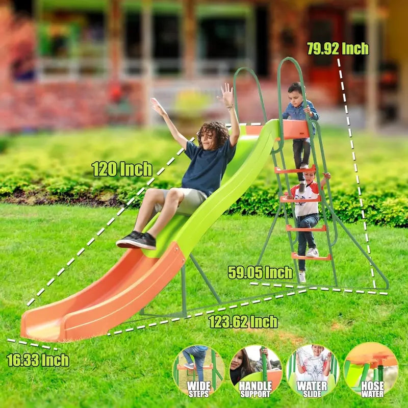 Swing-N-Slide Outdoor Play Set: 10 ft Freestanding Climber with Slide & Swings for Kids â€?Ideal for Backyard Playground
