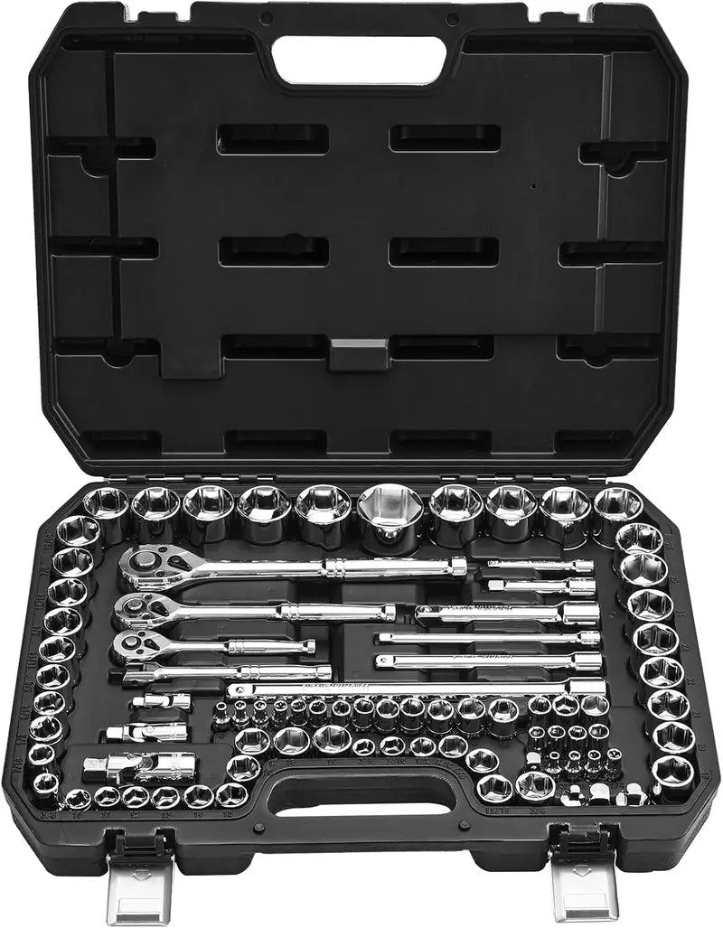 VEVOR Professional Mechanics Tool Set â€?Metric & Standard Socket Kit with Deep and Regular Sockets