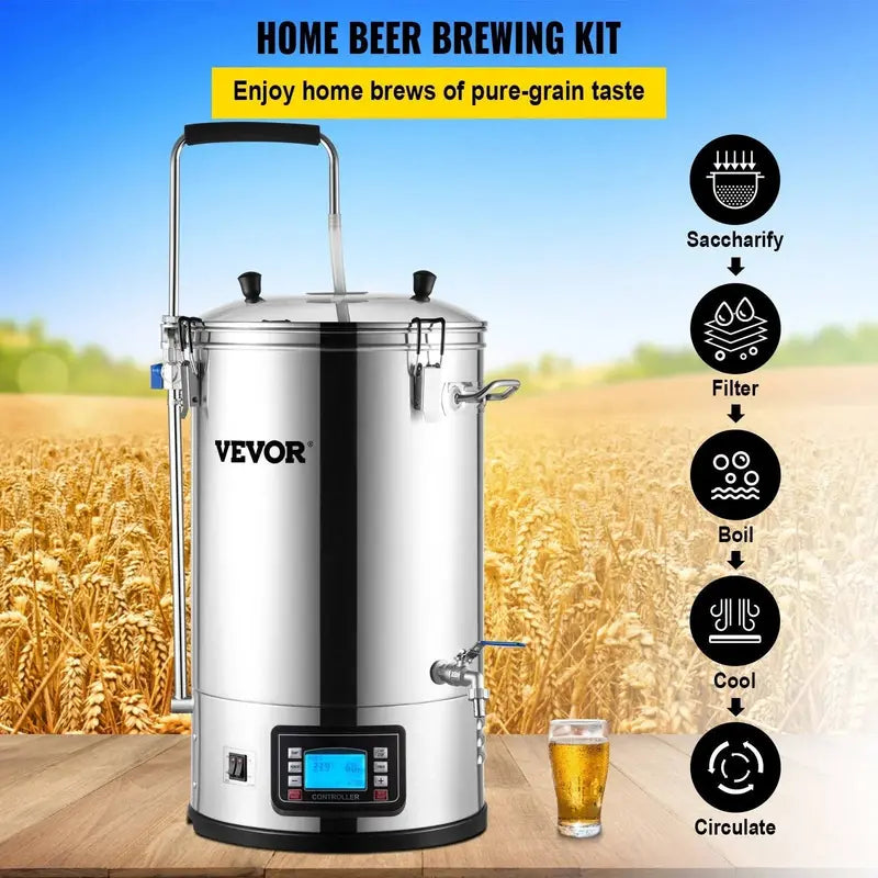 VEVOR 35L All-in-One Electric Brewing System â€?9.2-Gallon Home Beer Brewing Kit with Pump