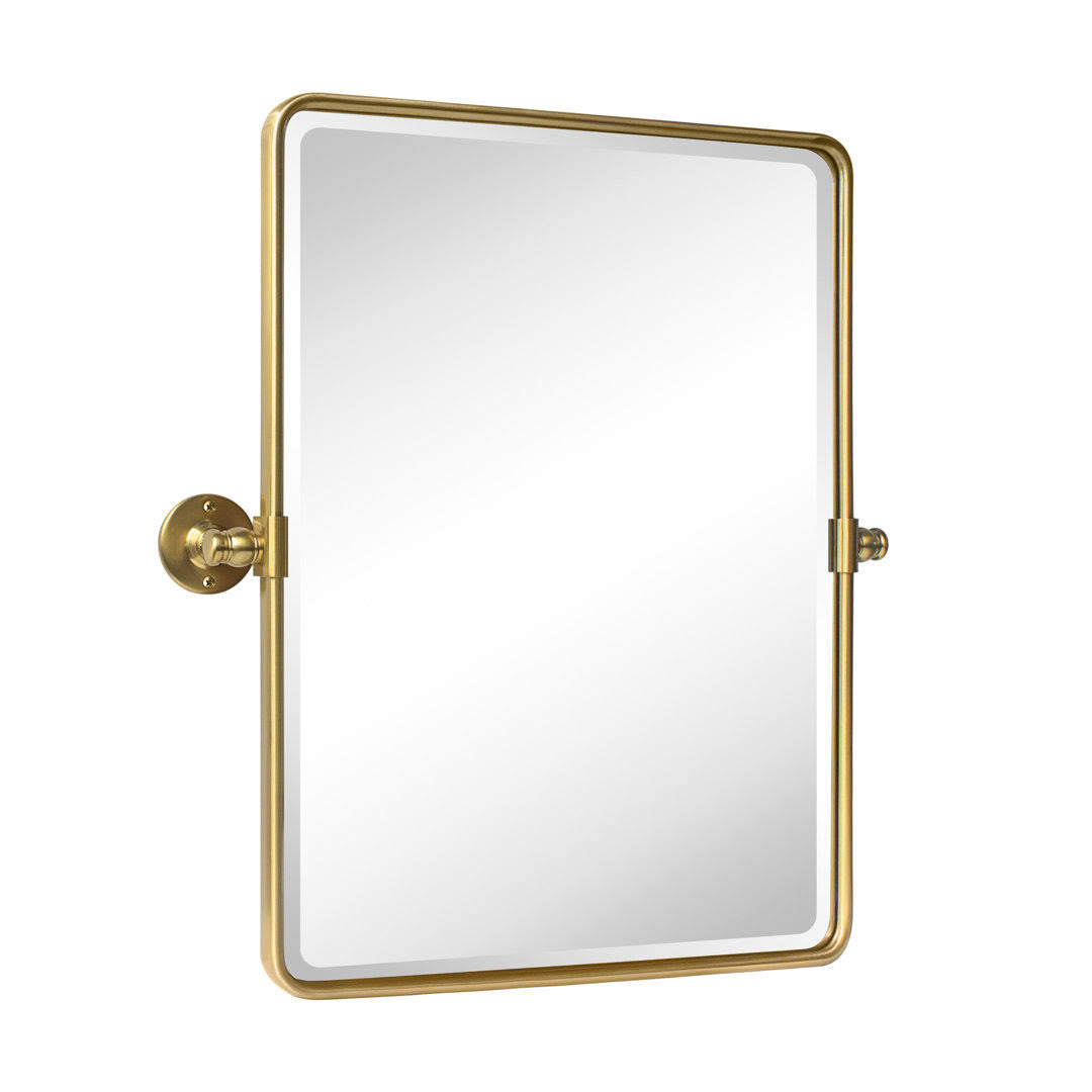 Woodvale Metal Framed Wall Mounted Bathroom / Vanity Mirror Red Barrel Studio Size: 24" x 20", Finish: Brushed Gold