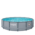 Funsicle 15ft Oasis Round Above Ground Metal Frame Swimming Pool, Includes Skimmerplus Pump, Age 6 & up