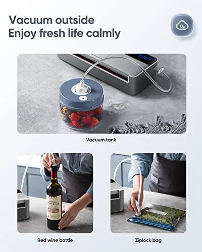 Vacuum Sealer Machine, Full Automatic Food Sealer (95Kpa), Air Sealing System for Food Sealer Dry