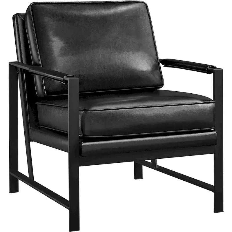 Yaheetech Retro Faux Leather Accent Lounge Chair â€?Vintage-Inspired Upholstered Seating