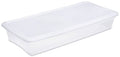 Sterilite 19608006 Storage Box, Plastic, Clear/White, 34-7/8 in L, 16-5/8 in W, 6-1/8 in H