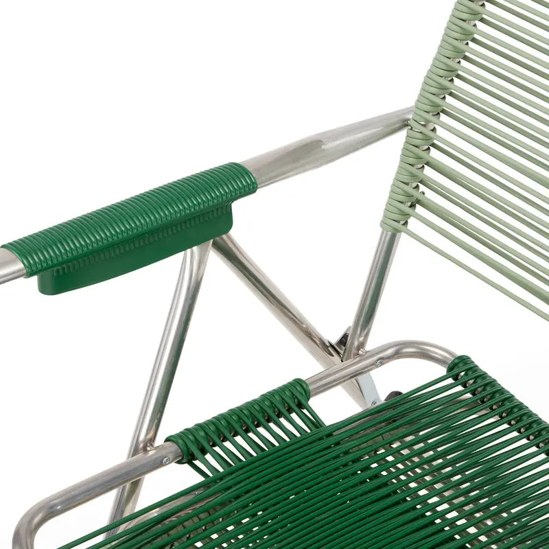 Spaghetti Outdoor Lounge Chair â€?Sage Green Woven Frame