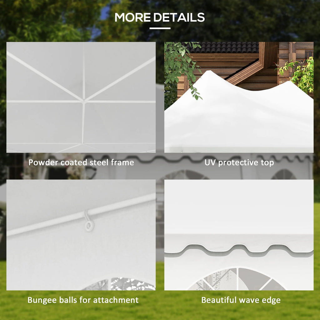 Outsunny 22.3' x 16.4' White Event Outdoor Canopies, Portable