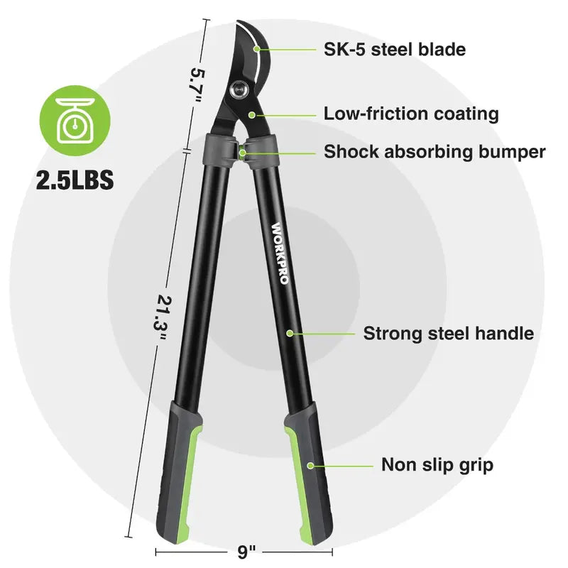 WORKPRO 27-Inch Bypass Lopper â€?Precision Garden Tree Trimming Tool