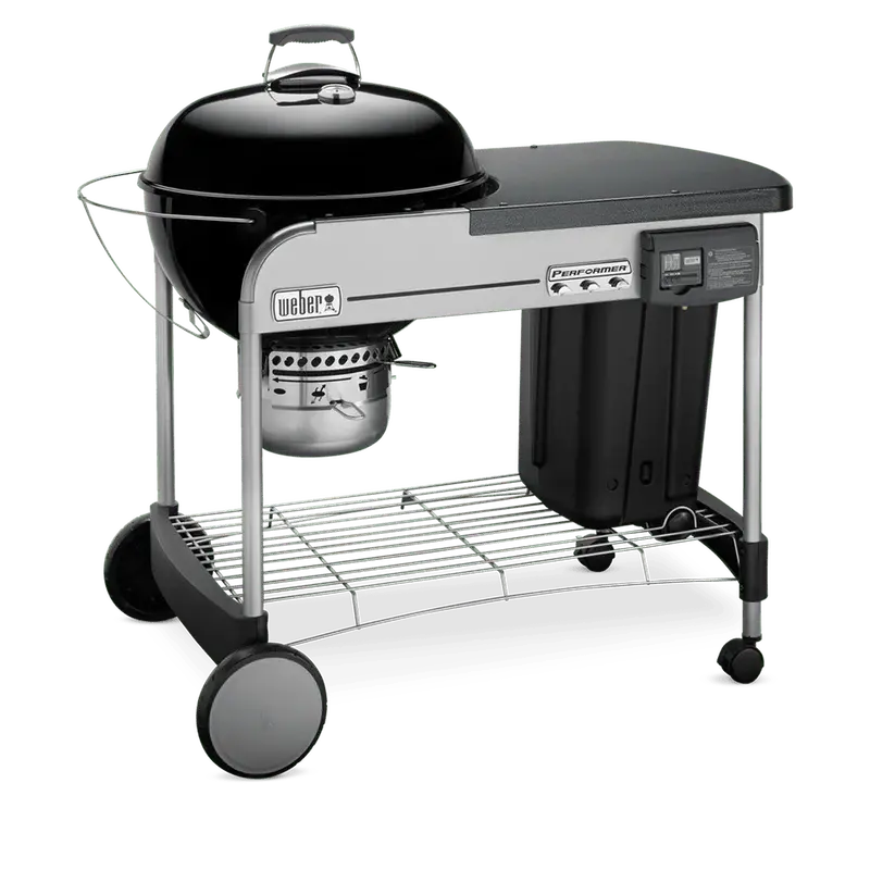 Weber Performer Deluxe 22-Inch Black Charcoal Grill with Integrated Ash Catcher