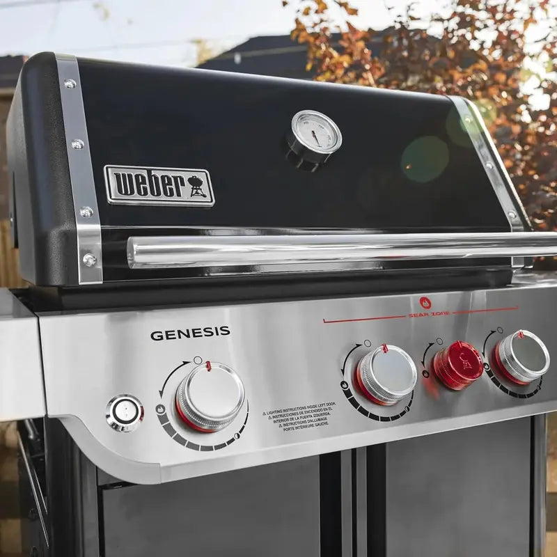 Weber Genesis E-325 Liquid Propane Grill â€?Sleek Black Finish, 3-Burner System, Premium Outdoor Cooking Performance