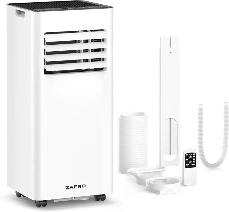 ZAFRO 8,000 BTU Portable AC Unit â€?4-Mode Energy-Efficient Cooler with Remote, 24-Hour Timer, Ideal for Bedrooms & Dorms, White Design