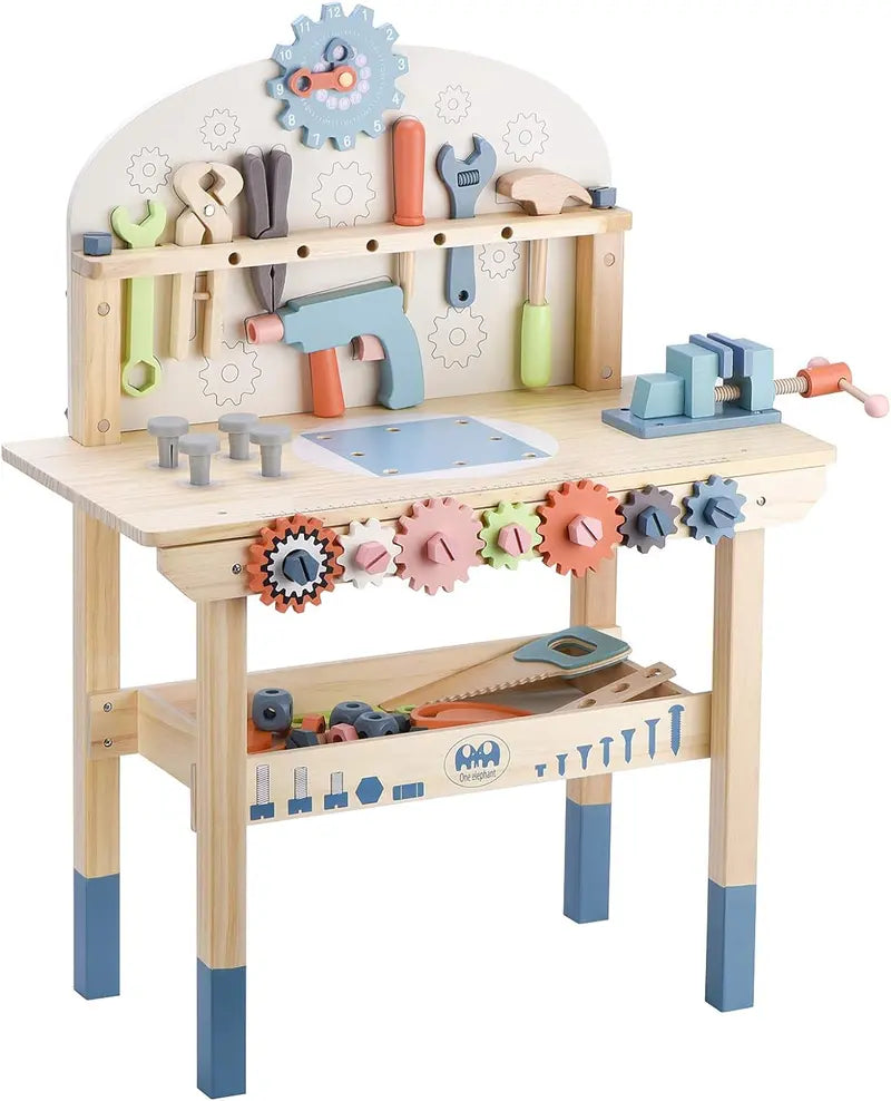 Wooden Kids' Tool Workbench â€?Hands-On Construction Play Table with Integrated Tool Set