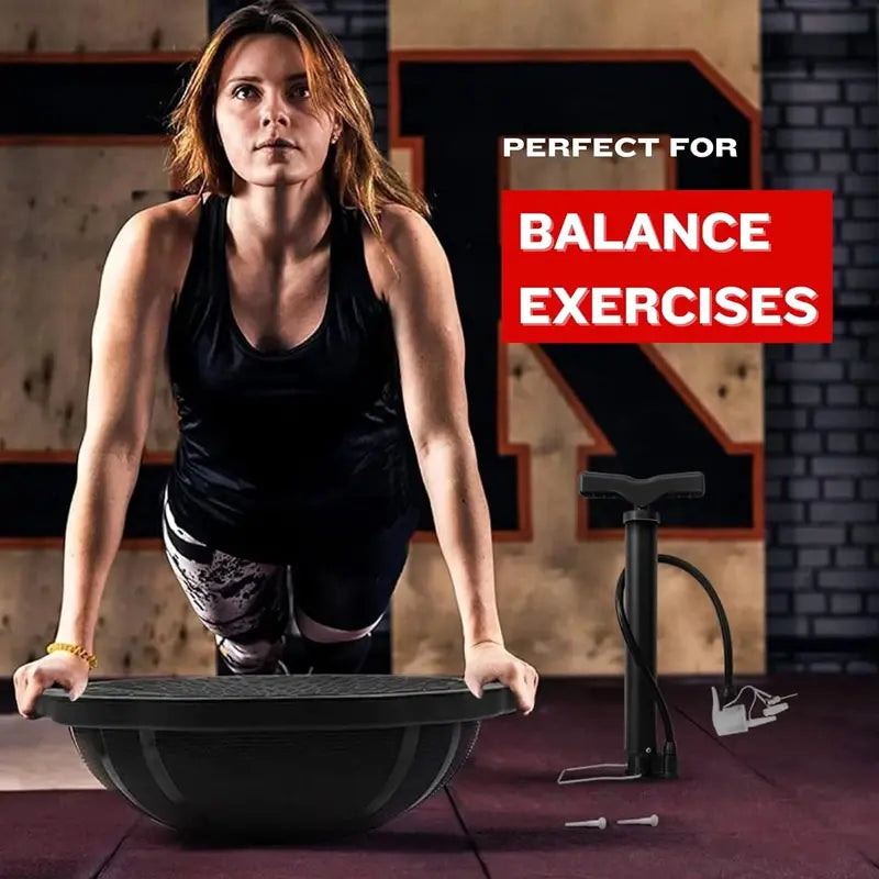Yes4All 880LBS Premium Half Ball Balance Trainer, Stability Ball for Exercise, Home Gym Full Body Workouts â€?Black Matte
