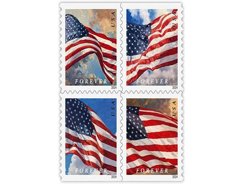 Forever Stamps 2024 U.S. Flags – Patriotic Symbol. First-Class Postage
