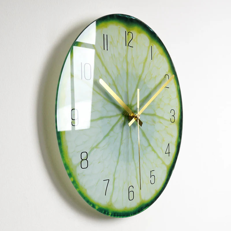 Modern Silent Quartz Wall Clock – Glass Style Living Room Decor (Battery Powered)
