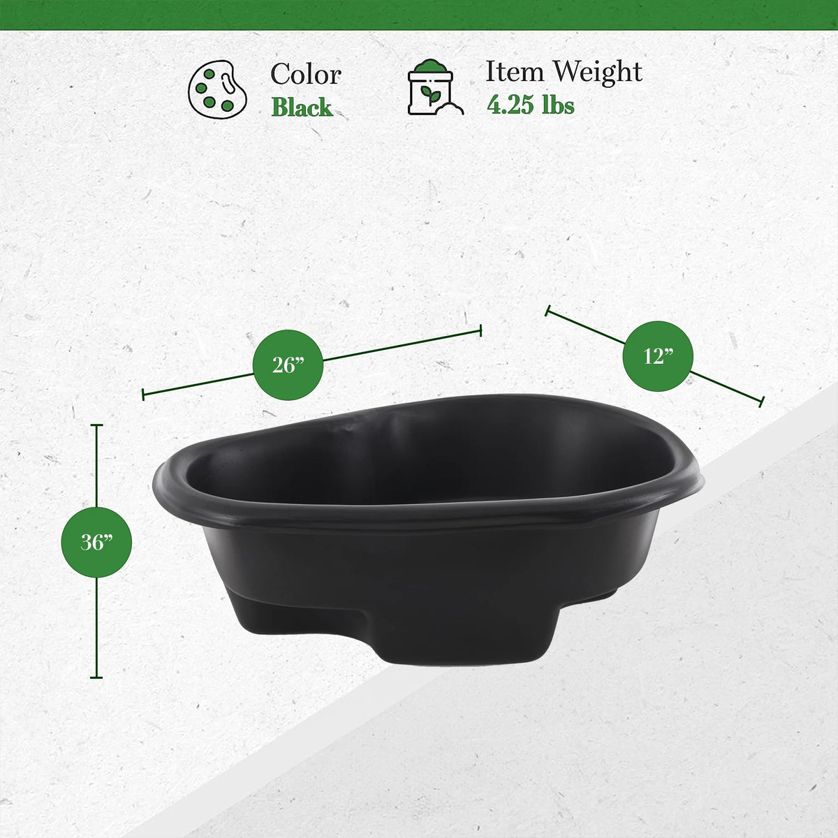 Algreen Rigid Plastic Pond Liner, 33 Gallon Base Accessory for Backyard Ponds - Avonlea