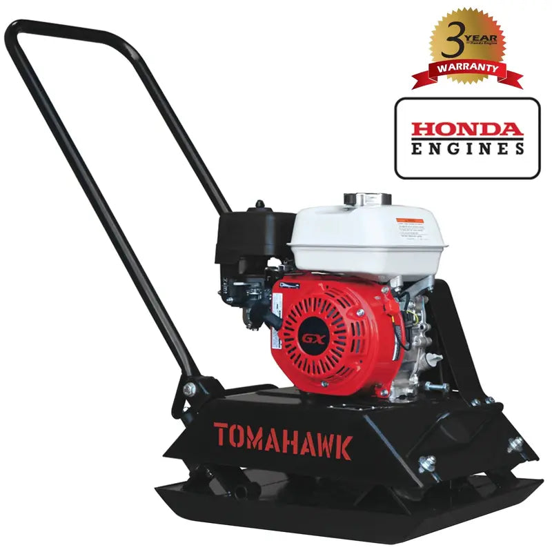 Tomahawk Power Gas Plate Compactor â€?5.5 HP, 3000 lbs/ft Force, 63cc Engine, 17×13â€?Plate