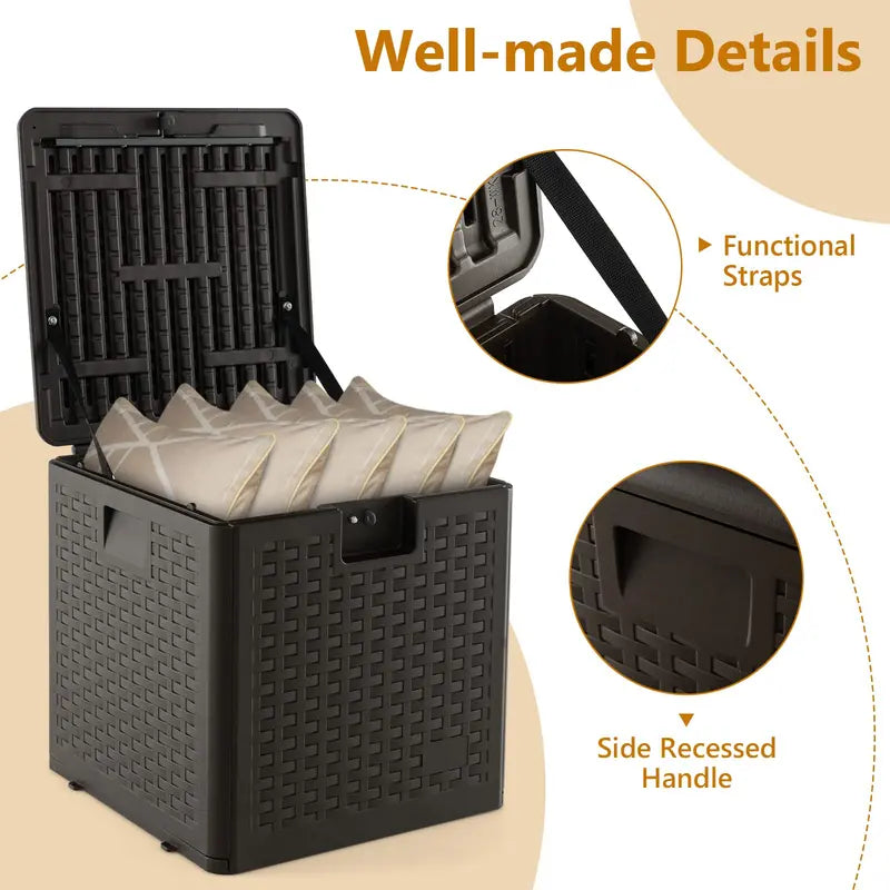 Weatherproof Resin Outdoor Storage Box â€?31/73/100 Gallon Locking Patio Chest