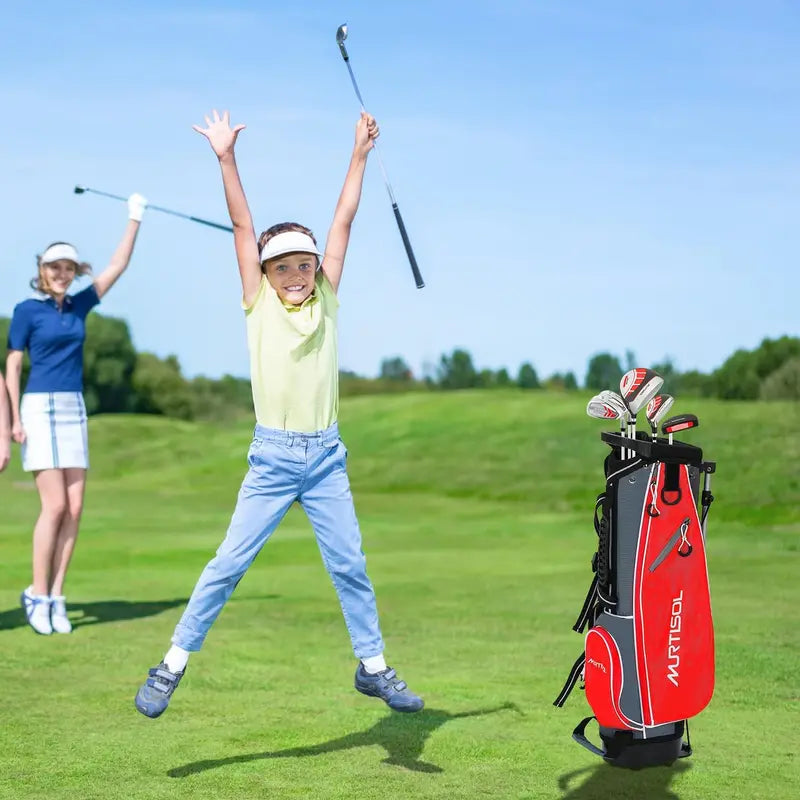 XDriveMax Kids' Golf Set â€?Complete Starter Bundle with Carry Hood, Age-Appropriate Clubs & Accessories