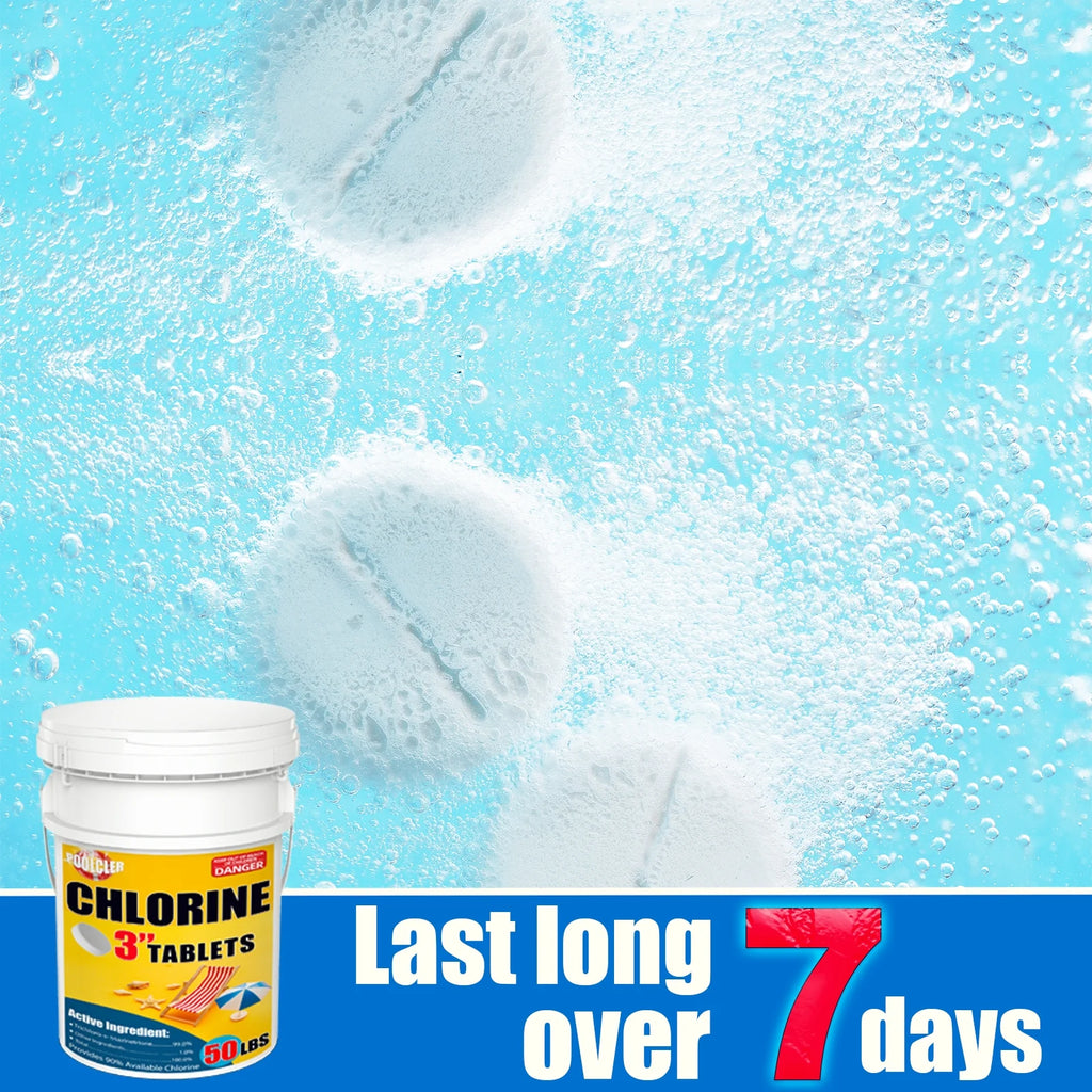 50 lb 3" Chlor Tabs for Swimming Pools, Tablets, Chlorine Pool Chemicals