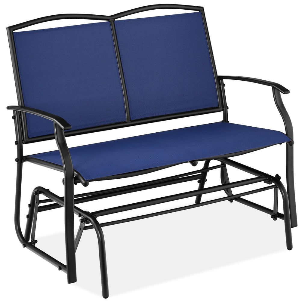 Best Choice Products 2 - Person Outdoor Swing Glider, Steel Patio Loveseat, Bench Rocker W/ Armrests - Gray