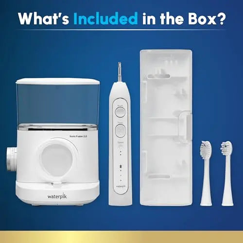 Waterpik Sonic-Fusion 2.0 Professional Flossing Toothbrush & Water Flosser Combo â€?White SF-04