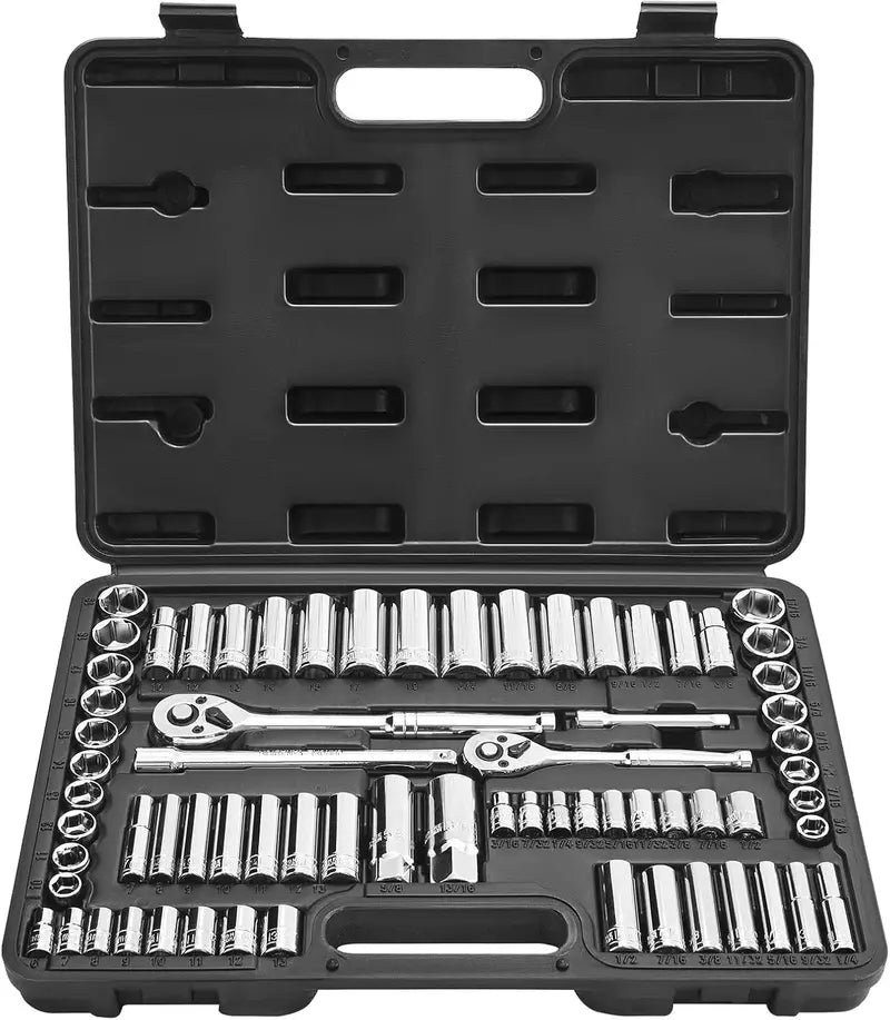 VEVOR Professional Mechanics Tool Set â€?Metric & Standard Socket Kit with Deep and Regular Sockets