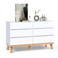 YIGOBUY White Dresser for Bedroom 6 Drawer Double Dresser Chest of Drawers Large Storage Cabinet White Dresser for Bedroom, Living Room, Hallway (White)